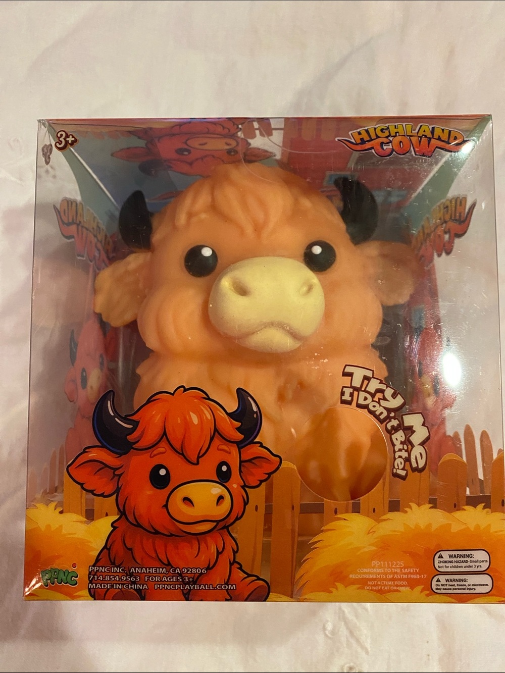 Highland Cow Squishy Toy Animal Stress Relief Sensory Viral Squishy NEW Lt Brown